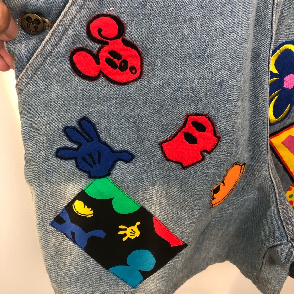 Mickey & Co. Kids Denim Overalls with Colorful Patches - Picture 5 of 11